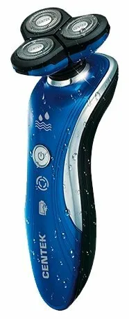 Бритва Centek CT-2170 (синий) ротор 3D,+ВЛАЖНОЕ БРИТЬЁ,3 плав.головки,2-ные лезвия, аккум.+ от сети