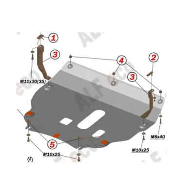 ALF5602st Защита картера и КПП Jac S5 (2013-) V-2.0 (сталь 2мм) Альфеко