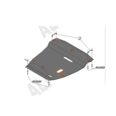 ALF0807st Защита картера и КПП Geely LC Cross (2013-) V-все (сталь 2мм) Альфеко