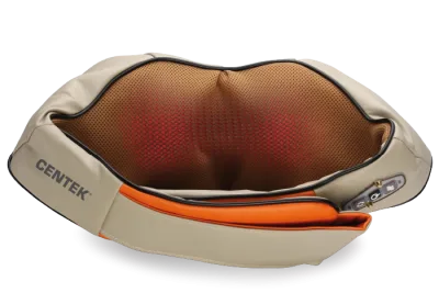 Электромассажёр Centek CT-2197 (бронзовый) 25Вт, ПРОГРЕВ И 3D МАССАЖ, питание 220/12 В, 4 головки