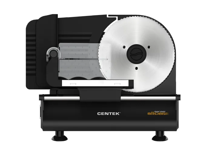 Ломтерезка Centek CT-1381 (черный)  толщина нарезки 3-20мм, съемная каретка, спец. держатель