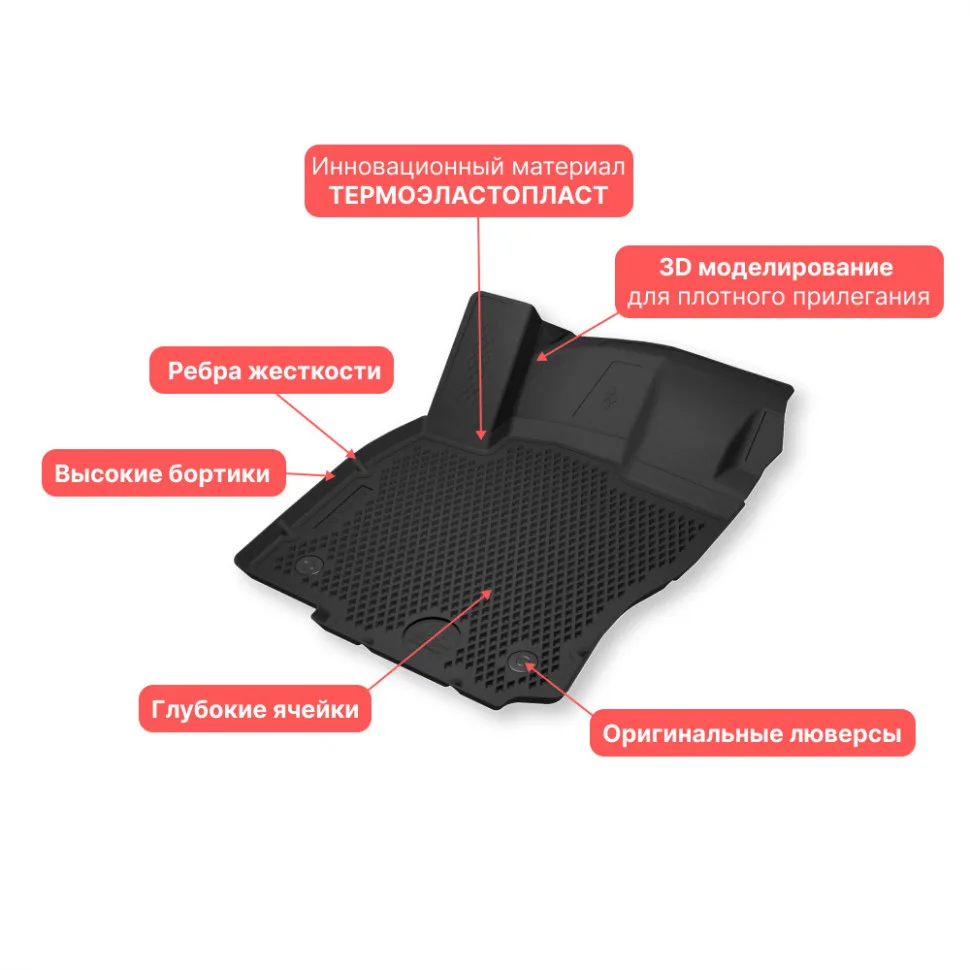 Коврики в салон полиуретан для Ford Kuga (2012-2019) Premium ("EVA 3D") DelForm