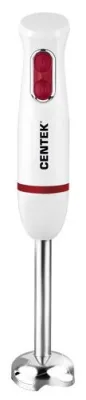 Блендер Centek CT-1334 (белый/красный) 400Вт, стальная насадка, 2 скорости