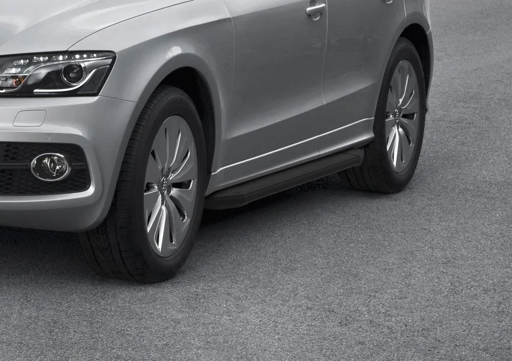 Порог-площадка "Premium-Black" A193ALB + комплект крепежа, RIVAL, Audi Q5 2008-2012-2017, кроме S-line