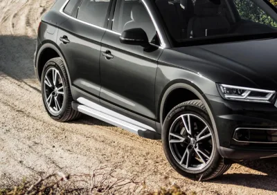 Порог-площадка "Silver" F193AL + комплект крепежа, RIVAL, Audi Q5 2017-
