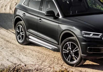 Порог-площадка "Bmw-Style" D193AL + комплект крепежа, RIVAL, Audi Q5 2017-