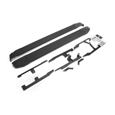 Порог-площадка "Black" F193ALB + комплект крепежа, RIVAL, Audi Q7 2015-2015-2020-