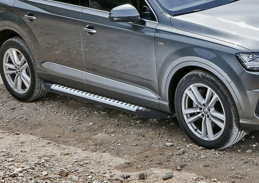 Порог-площадка "Bmw-Style" D193AL + комплект крепежа, RIVAL, Audi Q7 2015-2020-