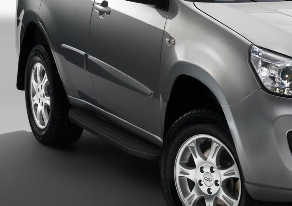 Порог-площадка "Premium-Black" A160ALB + комплект крепежа, RIVAL, Chery Tiggo 2006-2014