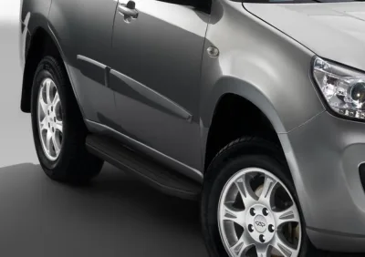 Порог-площадка "Premium-Black" A160ALB + комплект крепежа, RIVAL, Chery Tiggo 2006-2014