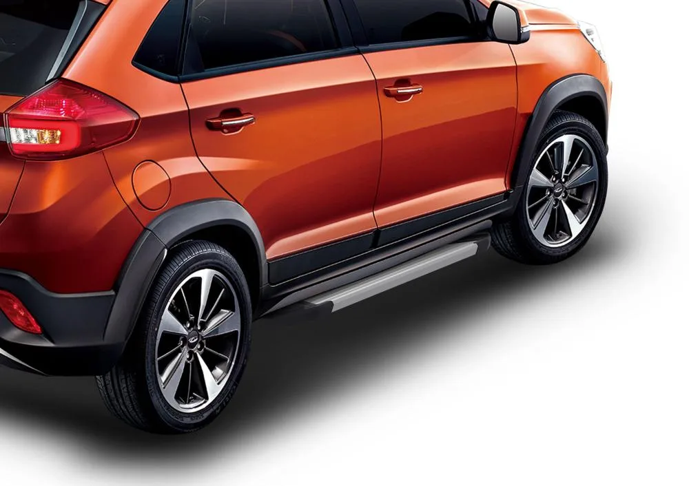 Порог-площадка "Silver" F173AL + комплект крепежа, RIVAL, Chery Tiggo 2 2017-