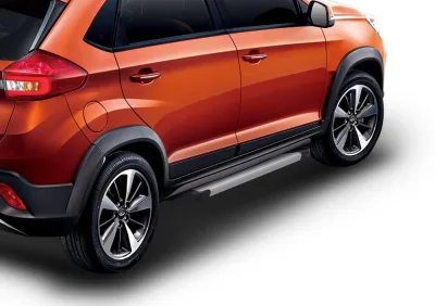 Порог-площадка "Silver" F173AL + комплект крепежа, RIVAL, Chery Tiggo 2 2017-