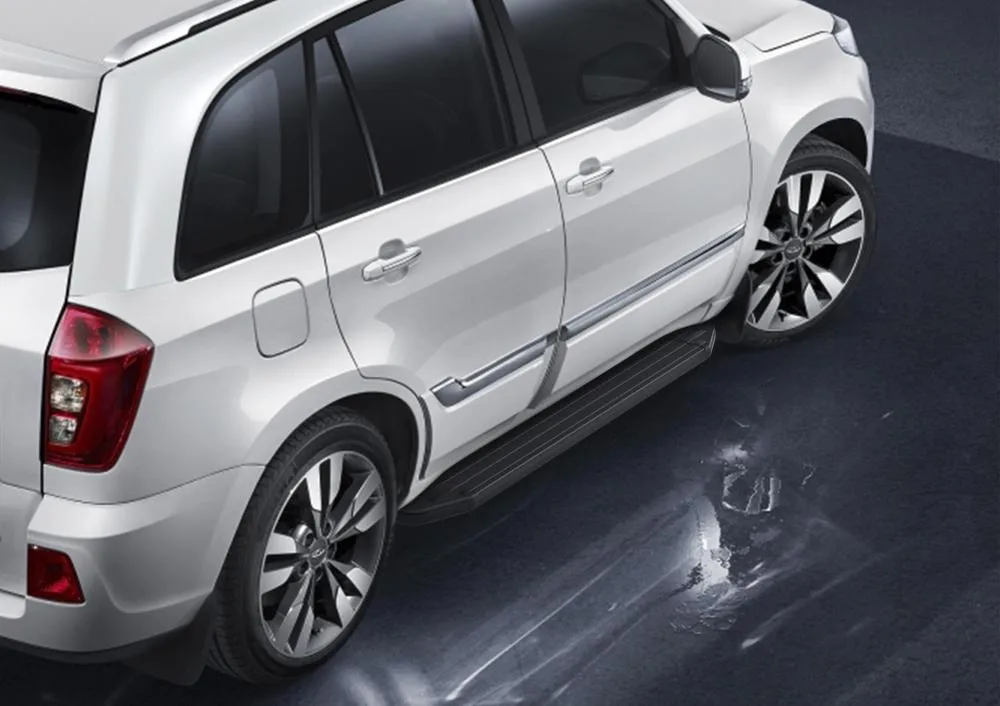 Порог-площадка "Premium-Black" A160ALB + комплект крепежа, RIVAL, Chery Tiggo 3 2017-