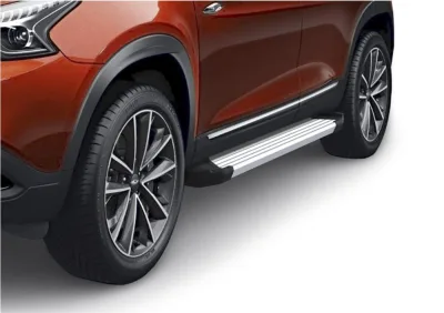 Порог-площадка "Silver" F180AL + комплект крепежа, RIVAL, Chery Tiggo 7 2019-, Chery Tiggo 8 2020-