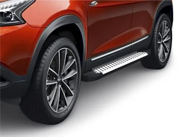 Порог-площадка "Bmw-Style" D180AL + комплект крепежа, RIVAL, Chery Tiggo 7 2019-2020/ 7Pro 2020-/Tiggo 8 2020-/ 8Pro 2021-/ 8ProMax 2022
