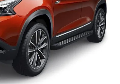 Порог-площадка "Black" F180ALB + комплект крепежа, RIVAL, Chery Tiggo 7 2019-, Chery Tiggo 8 2020-
