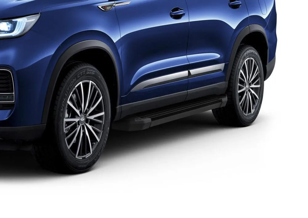 Порог-площадка "Black" F180ALB + комплект крепежа, RIVAL, Chery Tiggo 7 2019-2020/ 7Pro 2020-/Tiggo 8 2020-/ 8Pro 2021-/ 8ProMax 2022-/ Exeed LX 2022-