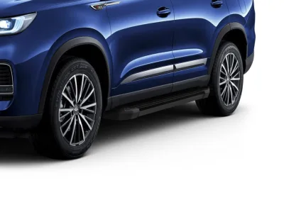 Порог-площадка "Black" F180ALB + комплект крепежа, RIVAL, Chery Tiggo 7 2019-2020/ 7Pro 2020-/Tiggo 8 2020-/ 8Pro 2021-/ 8ProMax 2022-/ Exeed LX 2022-