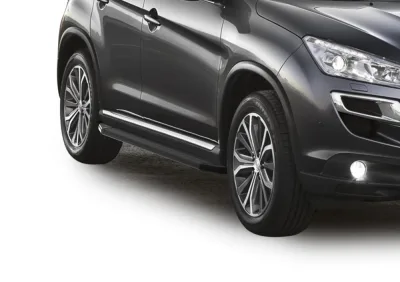 Порог-площадка "Premium-Black" A173ALB + комплект крепежа, RIVAL, Mitsubishi ASX 2010-2013-2015-