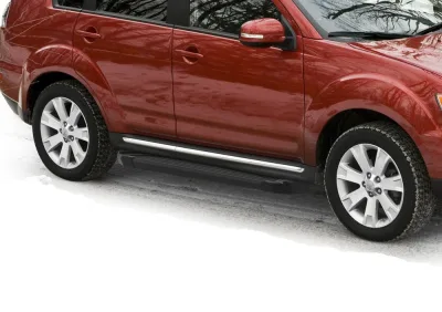 Порог-площадка "Black" F173ALB + комплект крепежа, RIVAL, Mitsubishi ASX 2010-2013-2015; 2017-