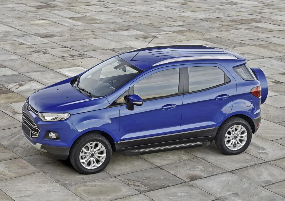 Порог-площадка "Black" F160ALB + комплект крепежа, RIVAL, Ford Ecosport 2014-