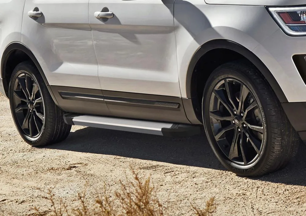 Порог-площадка "Silver" F193AL + комплект крепежа, RIVAL, Ford Explorer 2011-2015-