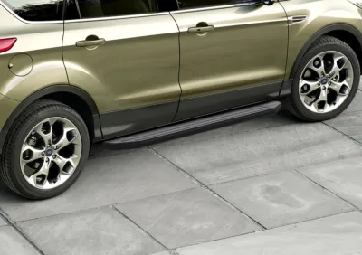 Порог-площадка "Premium-Black" A173ALB + комплект крепежа, RIVAL, Ford Kuga 2008-2013