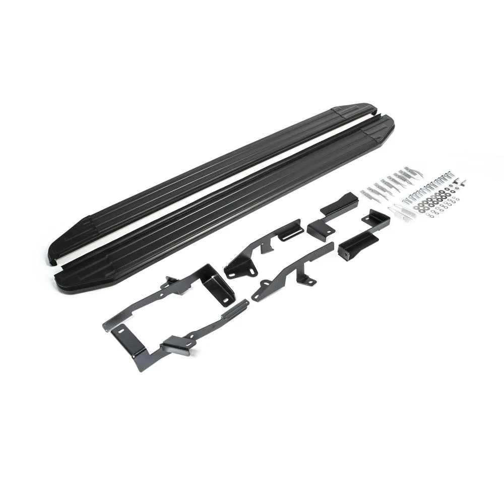 Порог-площадка "Premium-Black" A180ALB + комплект крепежа, RIVAL, Ford Kuga 2013-2016-