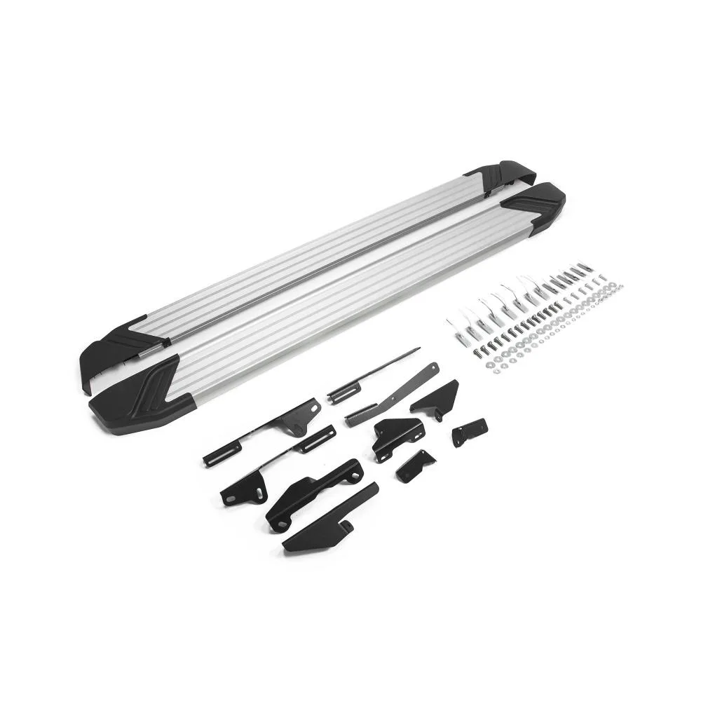 Порог-площадка "Silver" F180AL + комплект крепежа, RIVAL, Ford Kuga 2016-