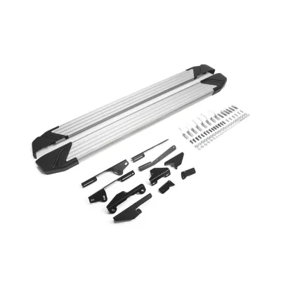 Порог-площадка "Silver" F180AL + комплект крепежа, RIVAL, Ford Kuga 2016-