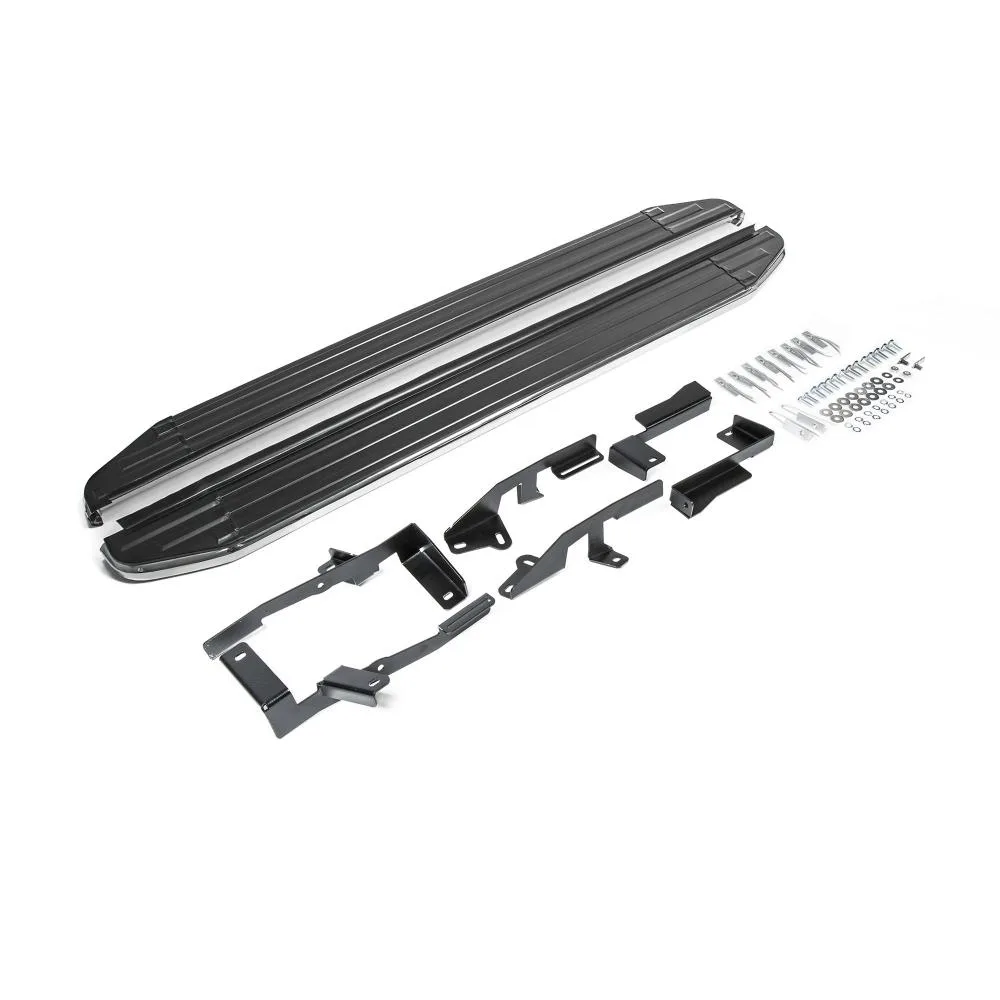 Порог-площадка "Black" F180ALB + комплект крепежа, RIVAL, Ford Kuga 2016-