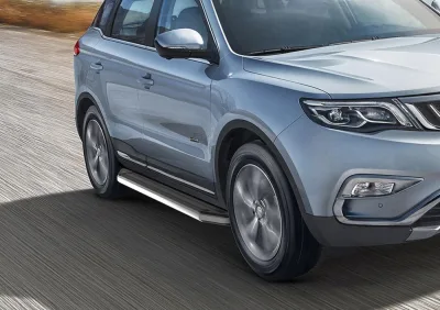 Порог-площадка "Premium" A173ALP + комплект крепежа, RIVAL, Geely Atlas 2018-