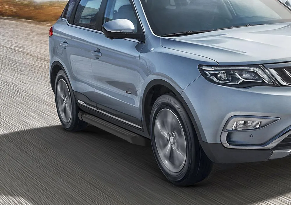 Порог-площадка "Black" F173ALB + комплект крепежа, RIVAL, Geely Atlas 2018-