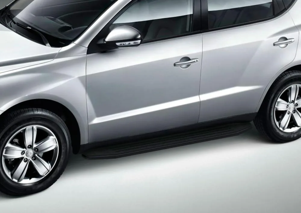 Порог-площадка "Premium-Black" A173ALB + комплект крепежа, RIVAL, Geely Emgrand X7 2013-2016-