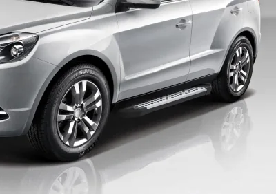Порог-площадка "Bmw-Style" D173AL + комплект крепежа, RIVAL, Geely Emgrand X7 2013-2016-