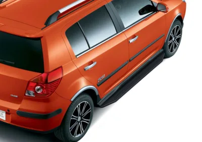 Порог-площадка "Premium-Black" A173ALB + комплект крепежа, RIVAL, Geely MK Cross 2011-2016