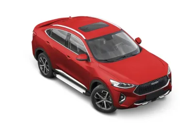 Порог-площадка "Silver" F180AL + комплект крепежа, RIVAL, Haval F7 2019-, Haval F7x 2019-