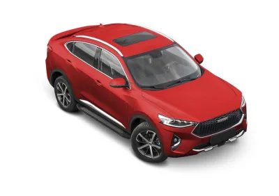 Порог-площадка "Black" F180ALB + комплект крепежа, RIVAL, Haval F7 2019-