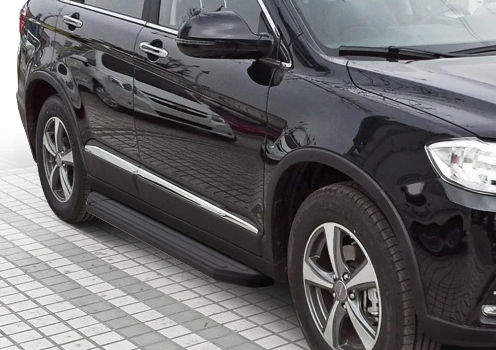 Порог-площадка "Premium-Black" A173ALB + комплект крепежа, RIVAL, Haval H6 2014-