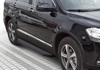 Порог-площадка "Premium-Black" A173ALB + комплект крепежа, RIVAL, Haval H6 2014-