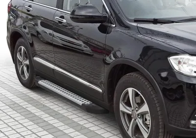Порог-площадка "Bmw-Style" D173AL + комплект крепежа, RIVAL, Haval H6 2014-