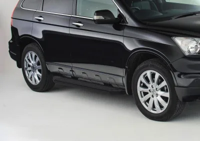 Порог-площадка "Premium-Black" A173ALB + комплект крепежа, RIVAL, Honda CR-V 2007-2010-2012