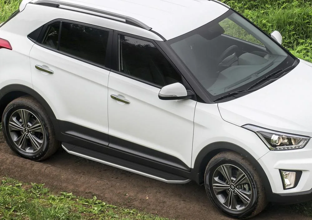 Порог-площадка "Premium" A173ALP + комплект крепежа, RIVAL, Hyundai Creta 2016-