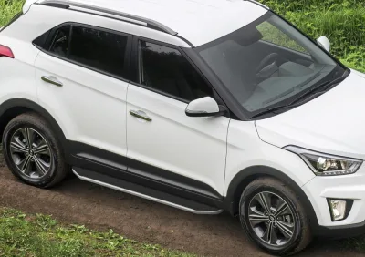 Порог-площадка "Premium" A173ALP + комплект крепежа, RIVAL, Hyundai Creta 2016-