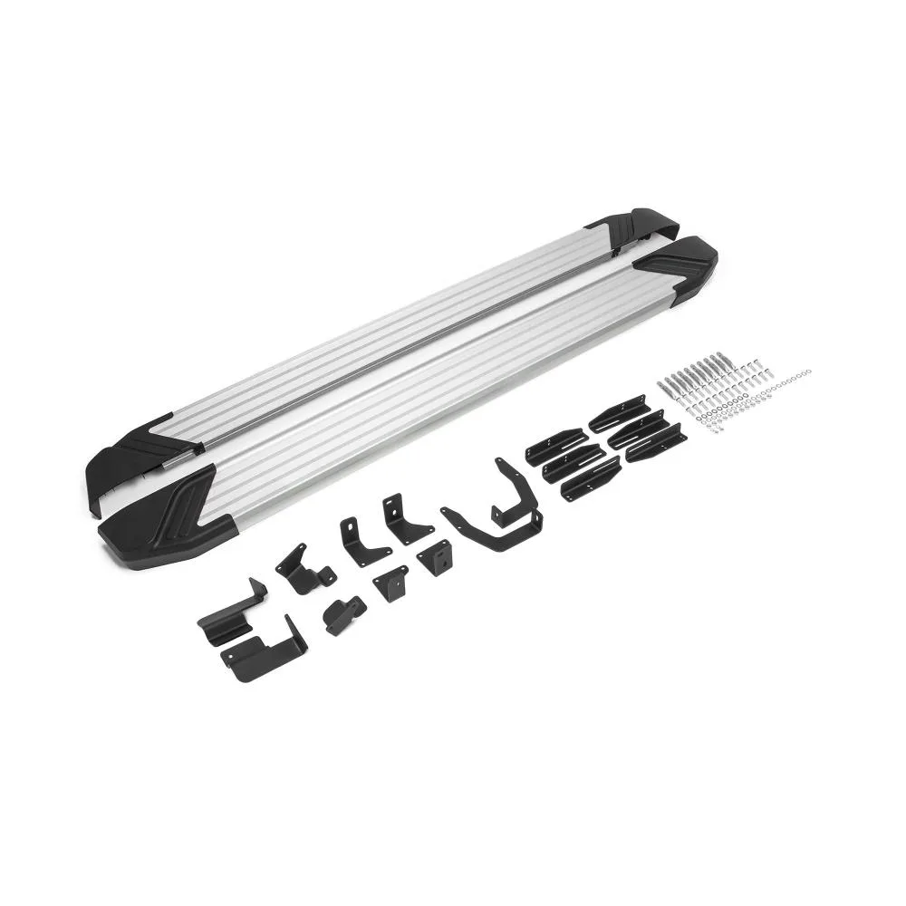 Порог-площадка "Silver" F193AL + комплект крепежа, RIVAL, Hyundai Polisade 2020-