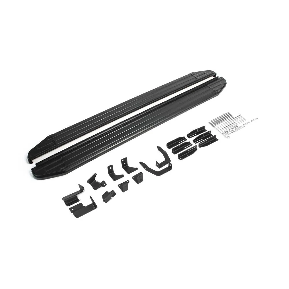 Порог-площадка "Premium-Black" A193ALB + комплект крепежа, RIVAL, Hyundai Polisade 2020-