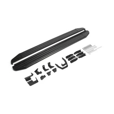 Порог-площадка "Premium-Black" A193ALB + комплект крепежа, RIVAL, Hyundai Polisade 2020-
