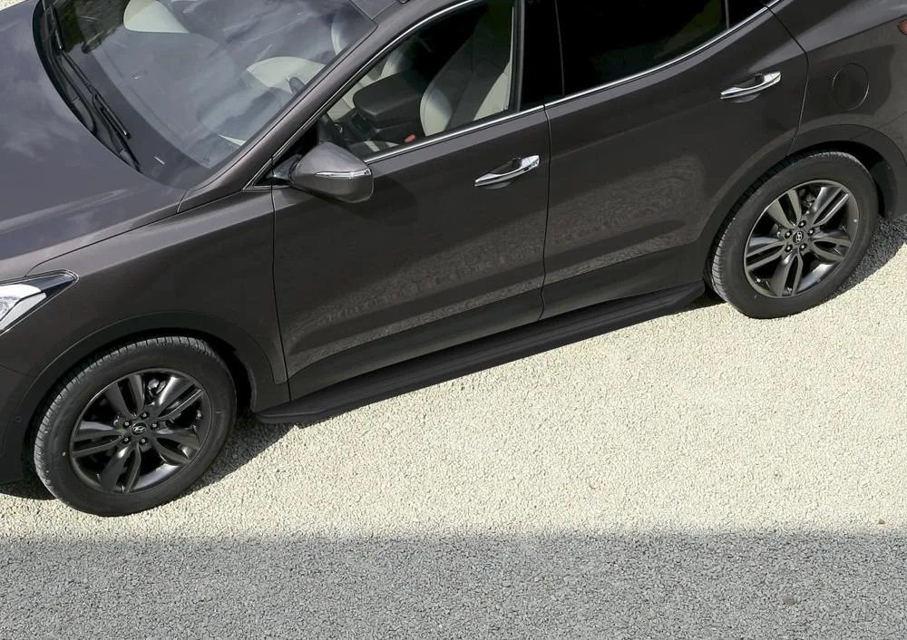 Порог-площадка "Premium-Black" A173ALB + комплект крепежа, RIVAL, Hyundai Santa Fe 2006-2010-2012