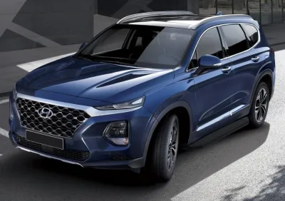 Порог-площадка "Premium-Black" A180ALB + комплект крепежа, RIVAL, Hyundai Santa Fe 2018-2020