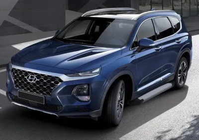 Порог-площадка "Silver" F180AL + комплект крепежа, RIVAL, Hyundai Santa Fe 2018-2020
